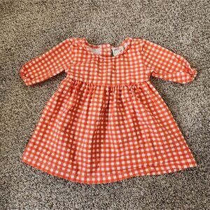 Mon Coeur orange gingham plaid dress 3-6 months